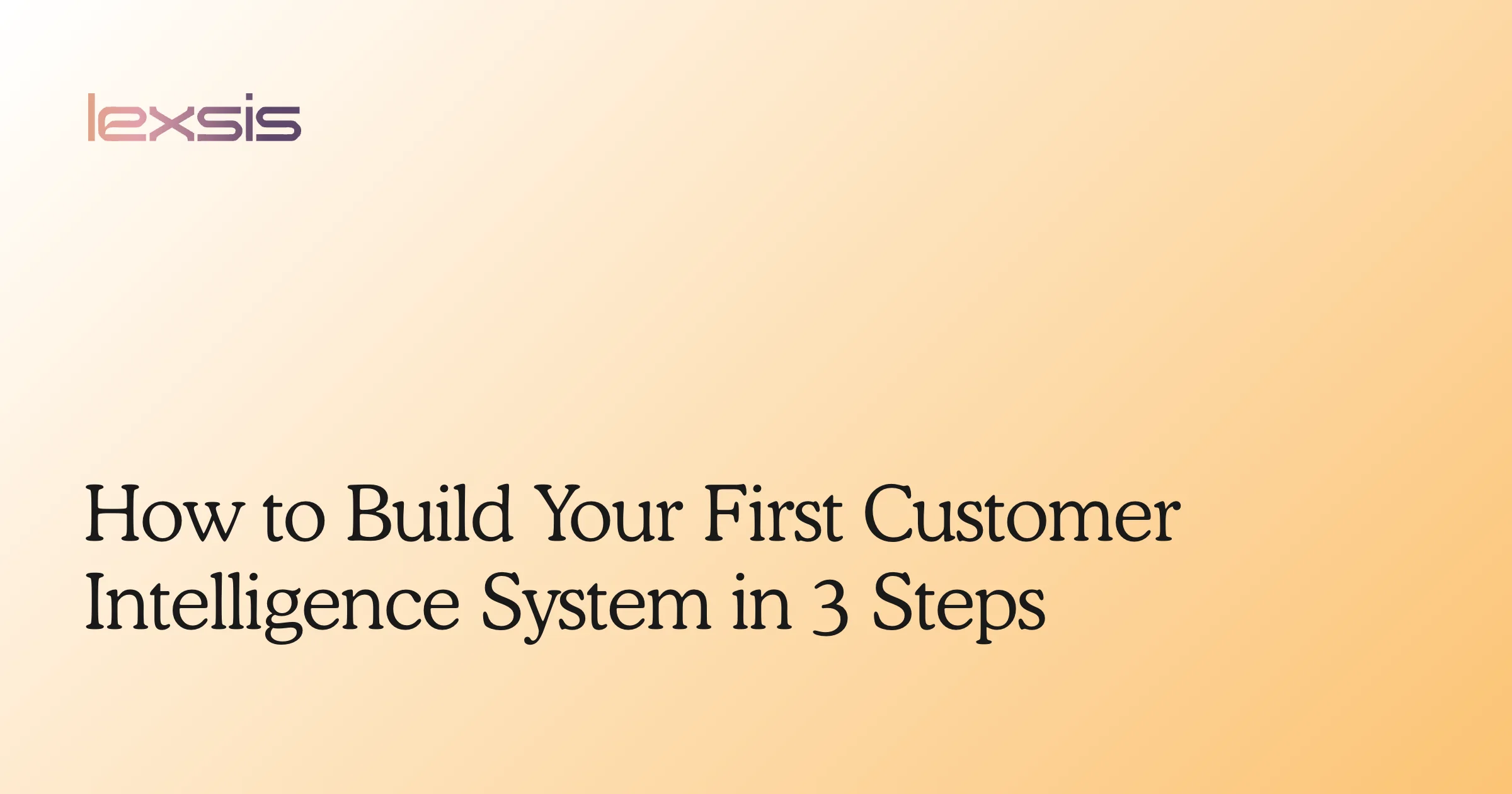 How to Build Your First Customer Intelligence System in 3 Steps